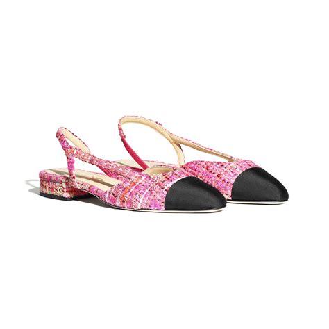 slingback chanel tweed rose|Chanel slingbacks.